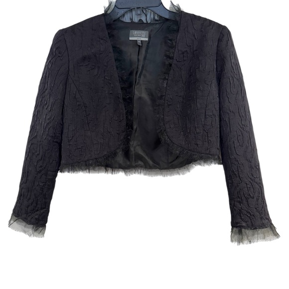 Lafayette 148 Black Cropped Blazer Jacket 10 - Picture 12 of 14